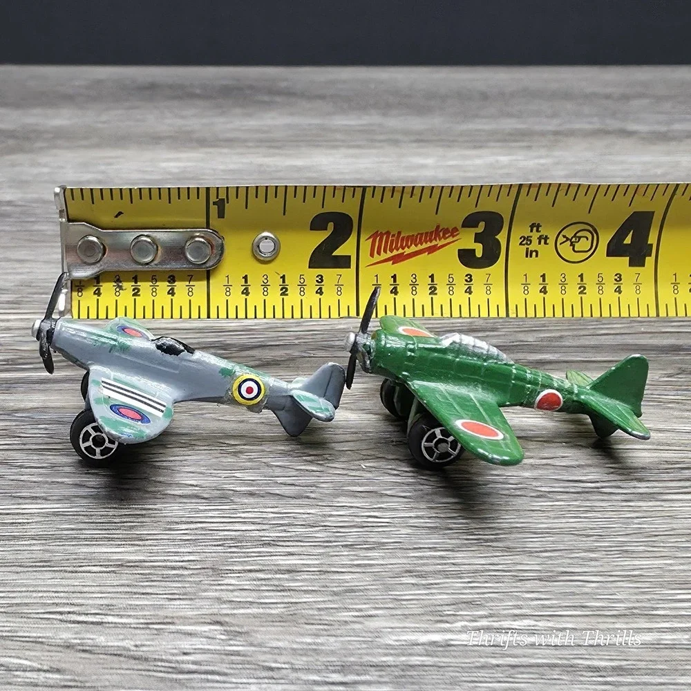 Vintage‎ Mini Diecast Planes By Tooties Toy - SPITFIRE & ZERO War Planes